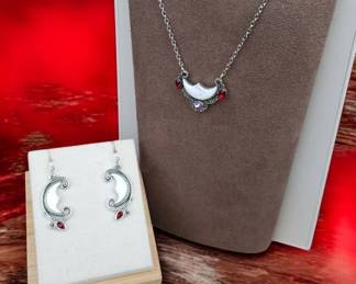 Moon Necklace Earring Set