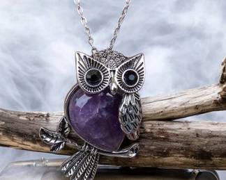 Owl With Amethyst Belly Tested