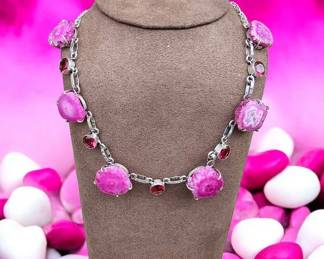 Pink Quartz Geode Slice Necklace Tested