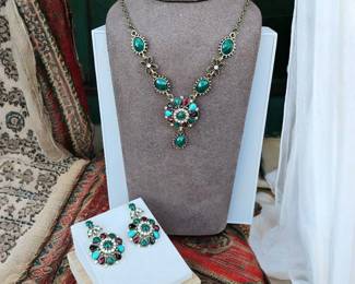 Ethnic Ornate Detailed Necklace Earring Set