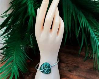 Malachite Heart Wire Wrapped Bracelet Tested