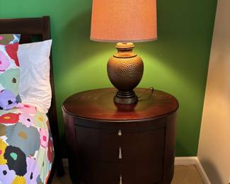 Round 3-Drawer Table, Lamp