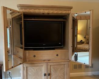 Opened Large Armoire w/Mirrors