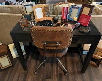 Desk, Suede Chair, Frames