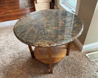 Granite/Wood Round Table