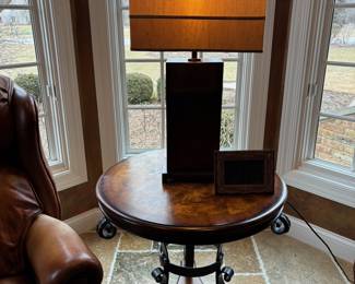 Round Wood Table, Lamp