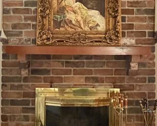 VINTAGE BRASS FIREPLACE TOOLS