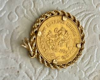 BACK ON 1959 20 PESO GOLD COIN