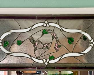 HUMMINGBIRD STAINED GLASS WINDOW