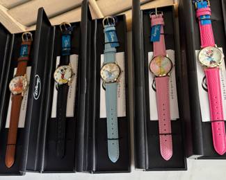 Winnie the Pooh watch, Mickey Mouse watch, Cinderella watch, Tinkerbell watch and Minnie Mouse watch