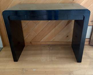 Black wooden desk