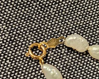 14k gold clasp fresh water pearls