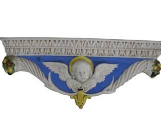Della Robbia attributed Majolica Wall Shelf
