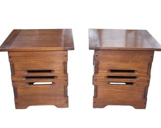 Pair of Taborets Tables by Stickley Furniture.
