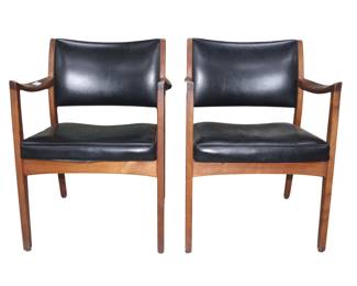 Mid-Century Modern Walnut Chairs by Johnson Furniture in the manner of