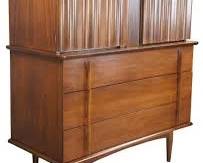Mid Century Modern Sculptural Walnut High Chest by United Furniture Company