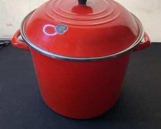 Le Creuset Red Enamelware Stock Pot