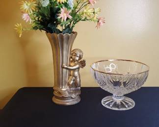 Mikasa Crystal Pedestal Gold Rimmed Bowl
