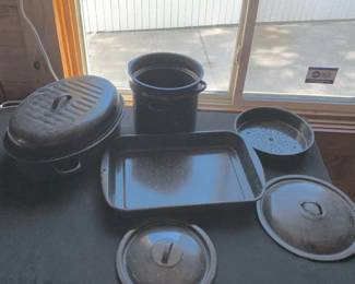 Black Speckled Enamelware Mystery Lot