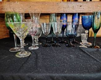Assorted Vintage Retro Style Stemware