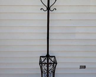 Brown Metal Coat Rack And Umbrella Stand 