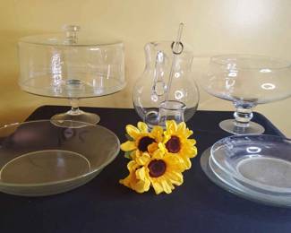 Beautiful Clear Glass Serving Pieces
