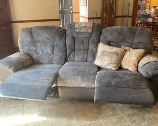 Grey Reclining Sofa