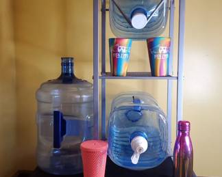 TwoTier Water Bottle Stand And Water Bottles