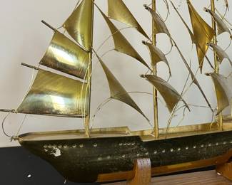 Vintage Brass Sailboat