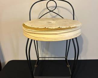 Vintage Wrought Iron Vanity Stool
