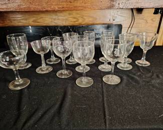 Assorted Lot Of Dessert And Alcoholic Drinks Glasses 