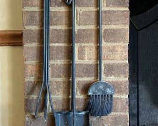 Vintage Cast Iron Fireplace Set