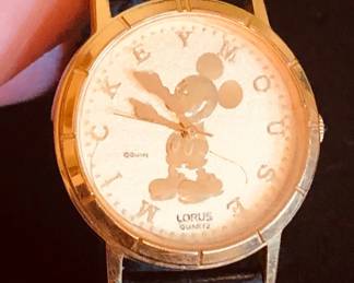 Disney Mickey Mouse Black Band Lorus Watch 