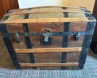 Large Wooden Steamer Trunk