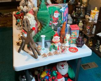 Wood Christmas tree that fans out/flattens for storage. 