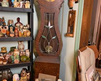 Antique Grandfather clock made in Lowell Michigan