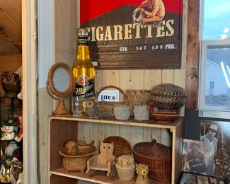 Miller wall clock and giant bottle light advertising