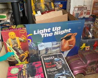 Horror toys by Aurora and a Camel cigarette sign