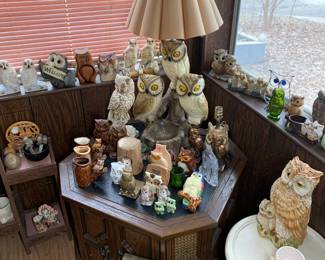 Vintage end table with stereo system