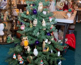 Christmas tree full of owl ornaments