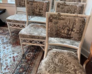 White bamboo chairs
