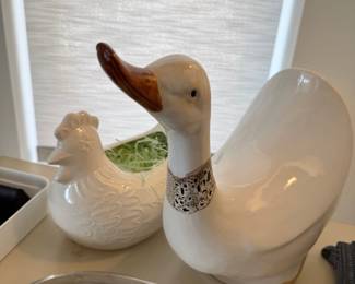 Ceramic Duck and chicken