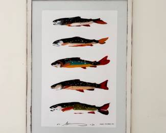 Signed and numbered fish print