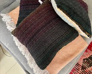 Pillows and throw blanket