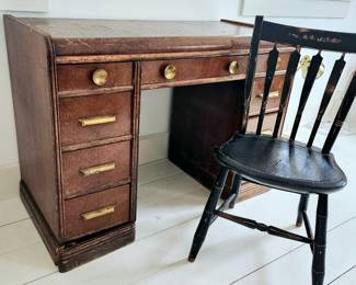 Antique desk and chair