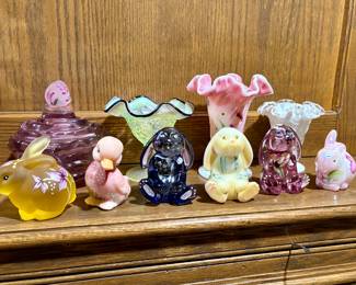 Handpainted Fenton pieces