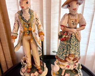 Tall 20” Fitz & Floyd bunnies