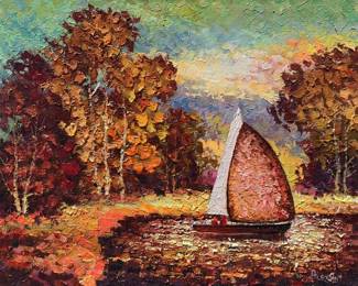  "Autumn Breeze" 16"x20" Original Painting With COA - Alex Antanenka
