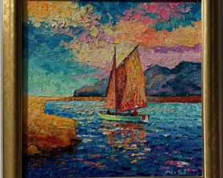 "Light Breeze" 16"x16", with frame 19"x19" Original Painting With COA - Alex Antanenka