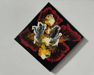 "Scarlet Flower" 14"x14" Original Abstract Painting With COA - Alex Antanenka